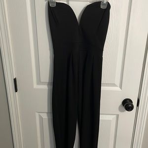 Black strapless jump suit